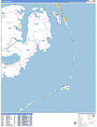 Outer Banks  Wall Map Basic Style
